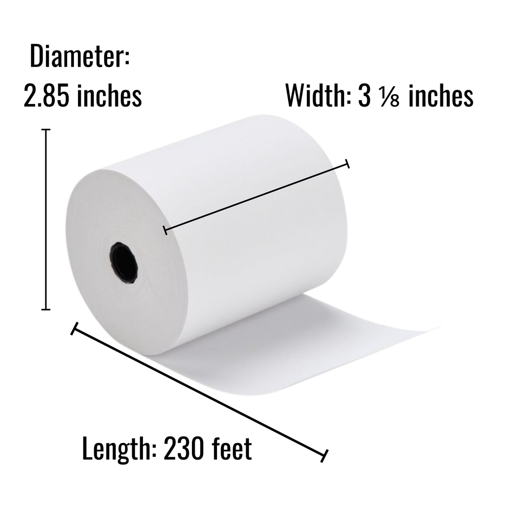 3 1/8″ x 230′ Thermal Receipt Paper (50 Rolls/Case)