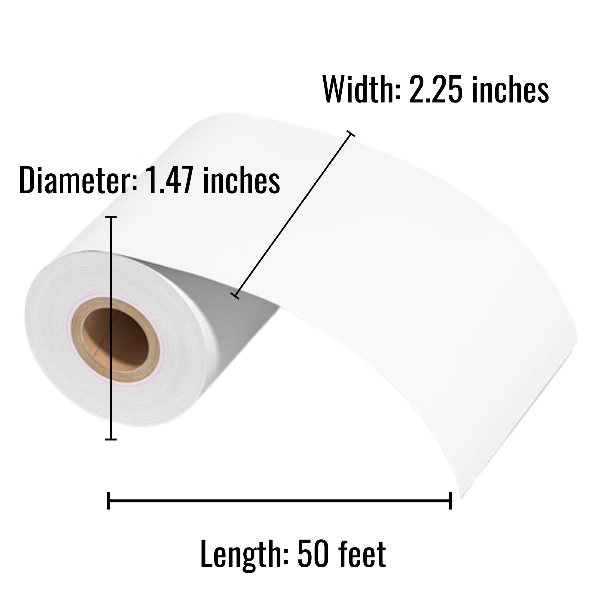 2 1/4″ x 50′ Thermal Receipt Paper (50 Rolls/Case)