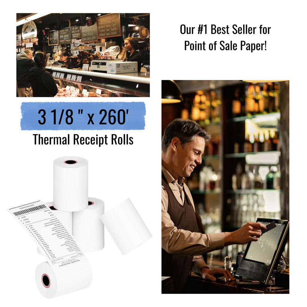 3 1/8″ x 260′ Thermal Receipt Paper (50 Rolls/Case)