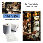 3 1/8″ x 230′ Thermal Receipt Paper (50 Rolls/Case)