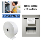2 1/4" x 675' Printer Rolls for ATM Machines (8 Rolls/Case)